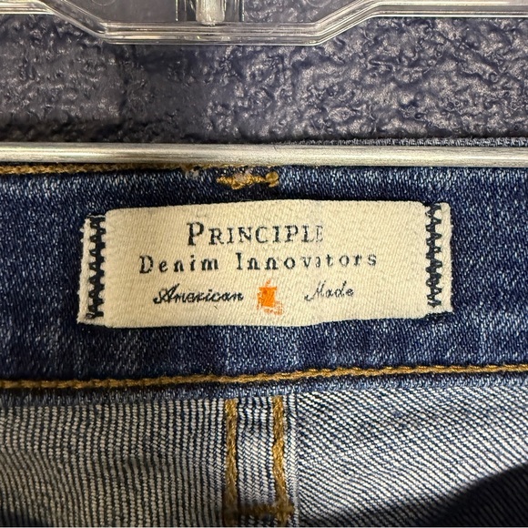 Principle Denim Innovators Cropped Jeans with White Stripe, Size 28 - Picture 3 of 7